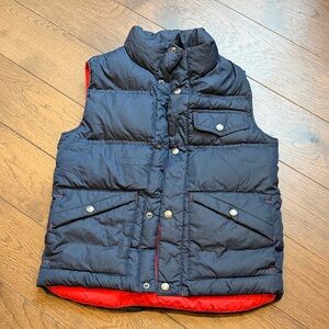Lands End Boys Navy Puffer Vest with Red Lining Size 8